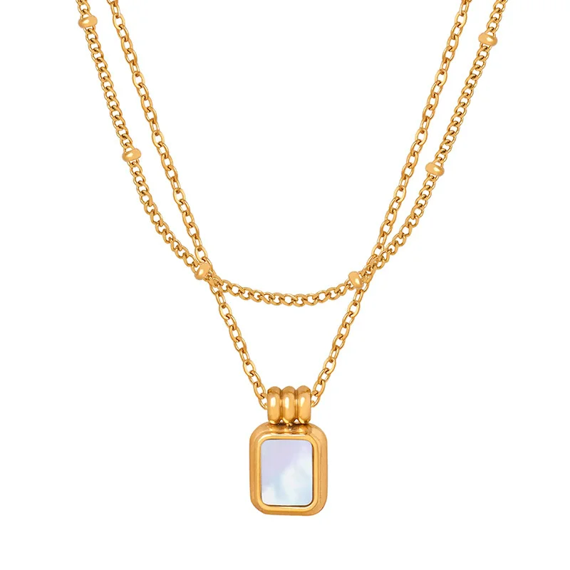 French new retro light luxury niche design white seashell titanium steel gold-plated pendant collar bone chain necklace jewelry
French new retro light luxury niche design white seashell titanium steel gold-plated pendant collar bone chain necklace jewelry