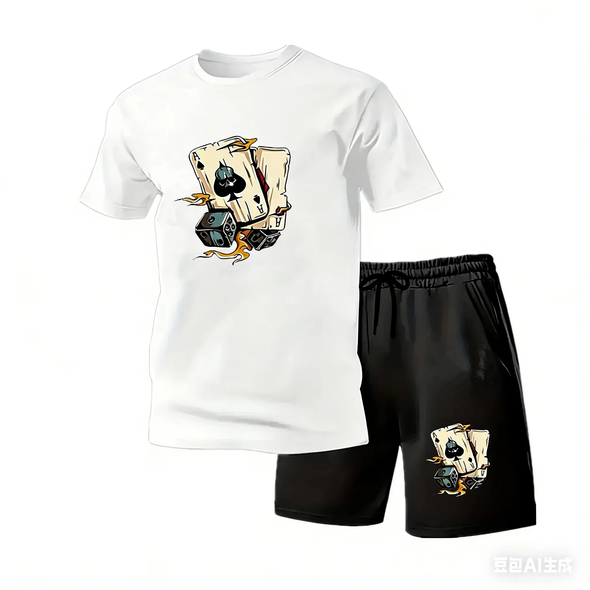 Men's Casual Trendy Poker Element Graphic Print Comfortable Crew Neck Short Sleeve T-shirt & Shorts Sets Summer Oversized Loose
Men's Casual Trendy Poker Element Graphic Print Comfortable Crew Neck Short Sleeve T-shirt & Shorts Sets Summer Oversized Loose