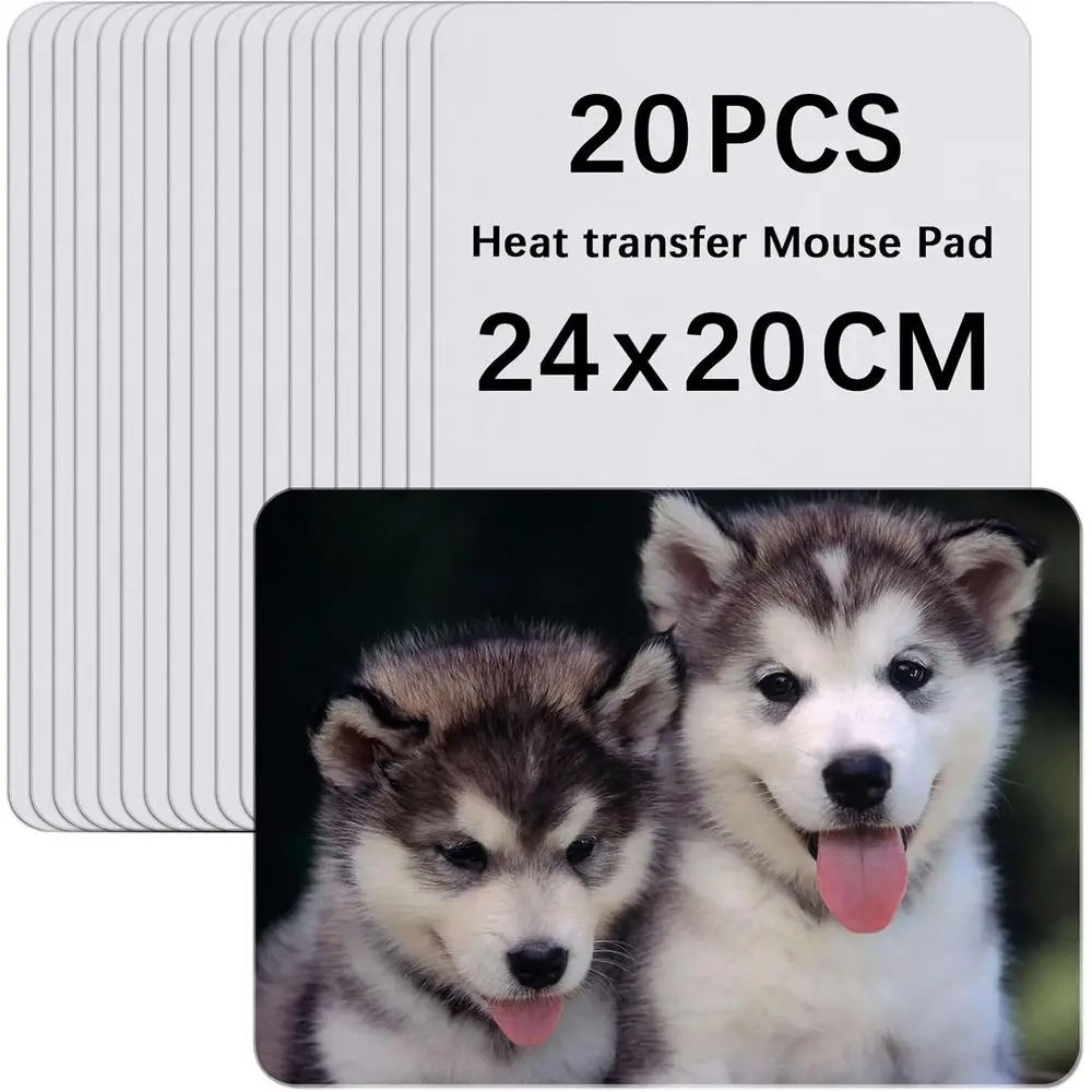 24x20cm Thick 0.2cm Blank Mouse Pads for Heat Transfer Printing, 20 Pack
24x20cm Thick 0.2cm Blank Mouse Pads for Heat Transfer Printing, 20 Pack