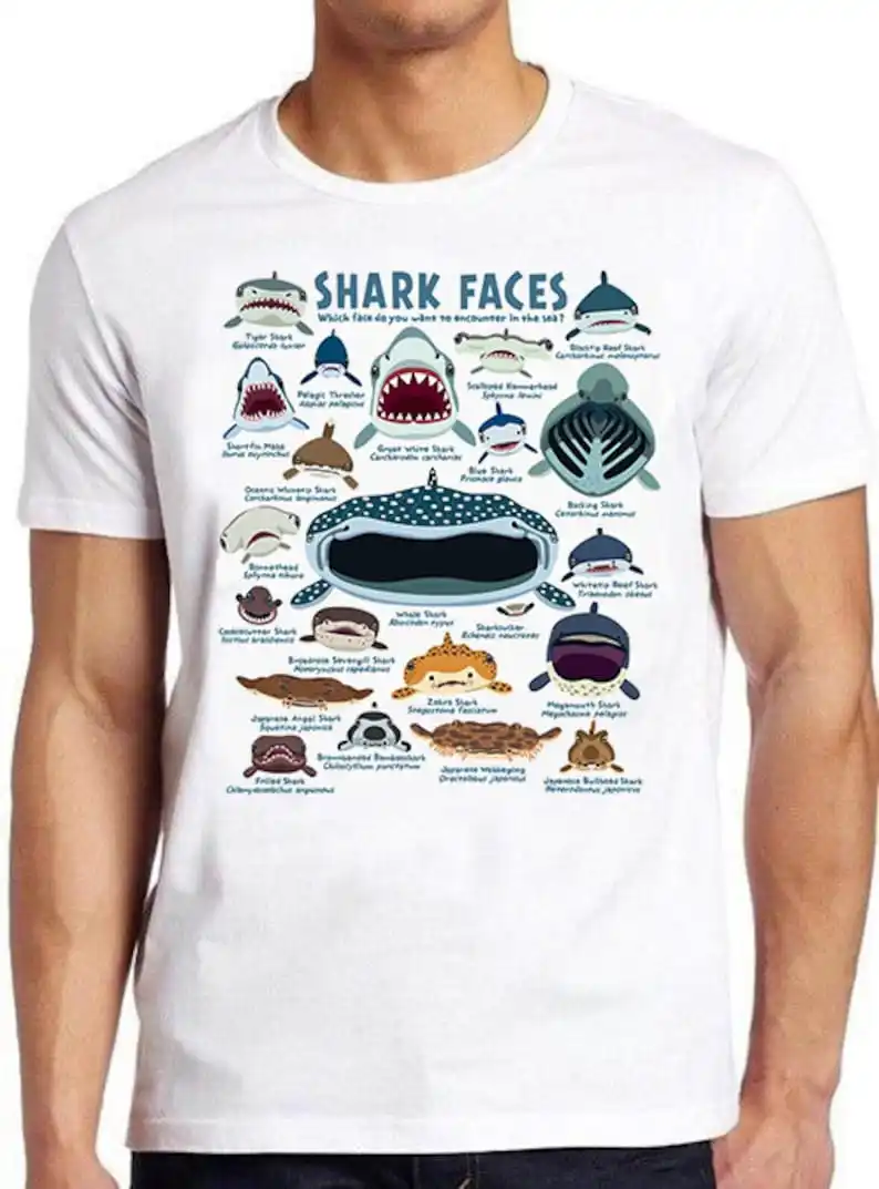 Shark Faces Weird Meme Funny Unusual Marine Sea Life Style Cult Movie Music Gift Tee T Shirt 860
Shark Faces Weird Meme Funny Unusual Marine Sea Life Style Cult Movie Music Gift Tee T Shirt 860
