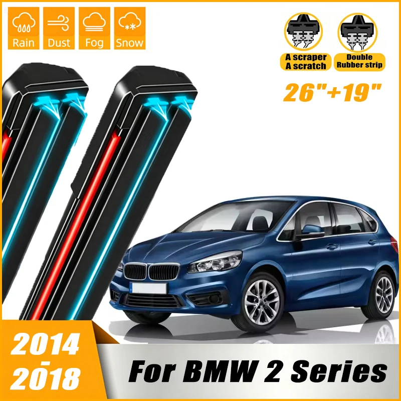 2pcs Front Windshield Windscreen Wiper Blades For BMW 2 Series F45 F46 2014 - 2018 2015 2016 2017 Window Rain Brushes 26"+19"
2pcs Front Windshield Windscreen Wiper Blades For BMW 2 Series F45 F46 2014 - 2018 2015 2016 2017 Window Rain Brushes 26"+19"