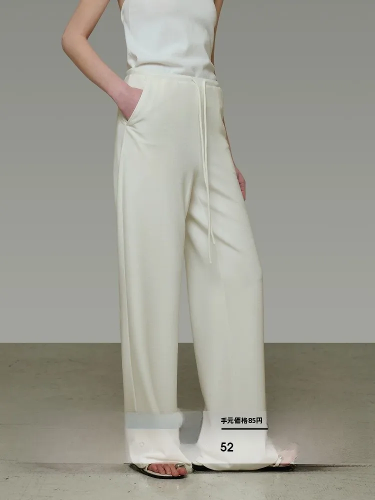 White Knitted High Waist Straight Leg Casual Pants Women's Drapey Slimming Versatile High-End Feeling Comfortable Trousers
White Knitted High Waist Straight Leg Casual Pants Women's Drapey Slimming Versatile High-End Feeling Comfortable Trousers