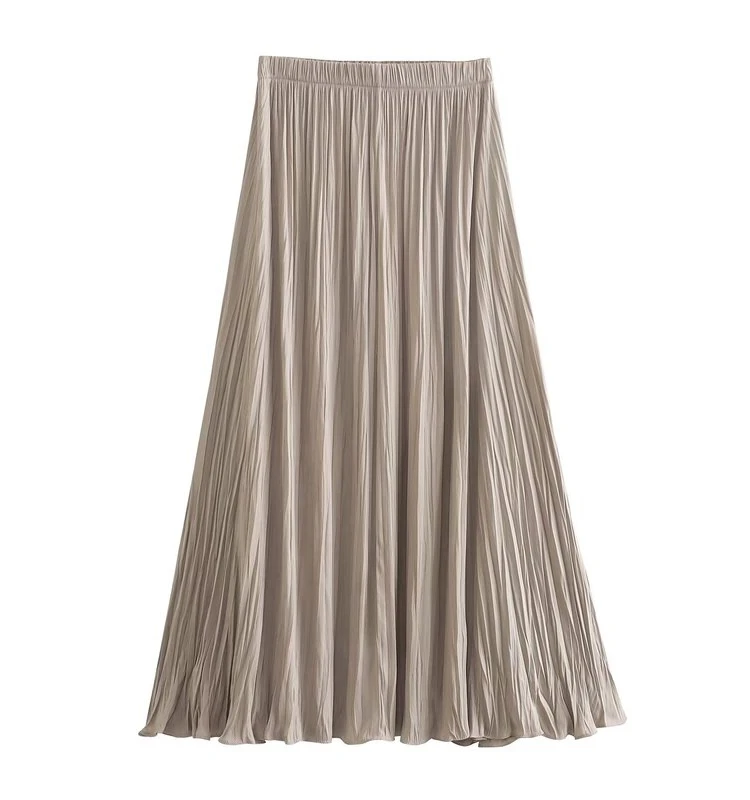 Faionable High Waist Pleated Skirt Women's Slimming Versatile Midi Skirt Commute Pure Color A-Line Long Skirt 
Faionable High Waist Pleated Skirt Women's Slimming Versatile Midi Skirt Commute Pure Color A-Line Long Skirt