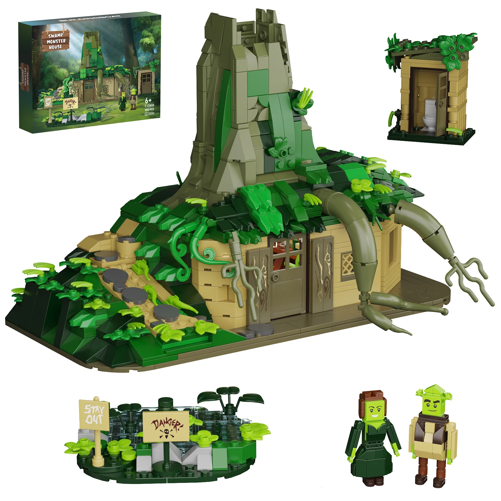 Green Monster's Swamp Scene Treehouse Building Block Set Home Tree Hole Village Action Figures Bricks Toy Gifts for Kids Adults
Green Monster's Swamp Scene Treehouse Building Block Set Home Tree Hole Village Action Figures Bricks Toy Gifts for Kids Adults