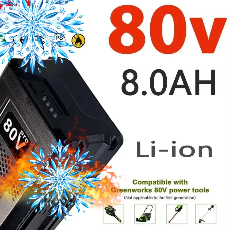 Applicable Greenworks PRO Li-ion Battery 80V 8000mAh Replacement Battery,GBA80150 GBA80150 GBA80200 GBA80250 GBA80300 GBA80500
Applicable Greenworks PRO Li-ion Battery 80V 8000mAh Replacement Battery,GBA80150 GBA80150 GBA80200 GBA80250 GBA80300 GBA80500