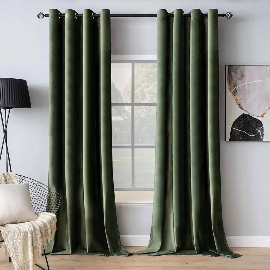 el et Curtains Oli e Green Elegant Grommet Curtain Thermal Insulated Soundproof Room Darkening Curtains/Drapes for Classical Li
el et Curtains Oli e Green Elegant Grommet Curtain Thermal Insulated Soundproof Room Darkening Curtains/Drapes for Classical Li