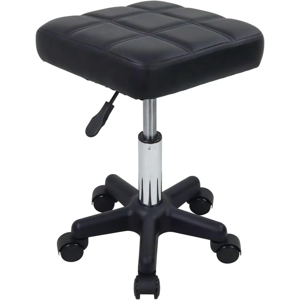 Square Swivel Stool with Wheels PU Leahter Rolling Stool Height Adjustable Stool for Spa Salon Massage Black
Square Swivel Stool with Wheels PU Leahter Rolling Stool Height Adjustable Stool for Spa Salon Massage Black
