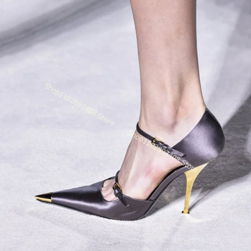 Metal Pointed Toe Satin Silk Pumps Ankle Buckle Solid Thin High Heels Women Summer Shoes Fashion Shoes 2023 Zapatos Para Mujere
Metal Pointed Toe Satin Silk Pumps Ankle Buckle Solid Thin High Heels Women Summer Shoes Fashion Shoes 2023 Zapatos Para Mujere