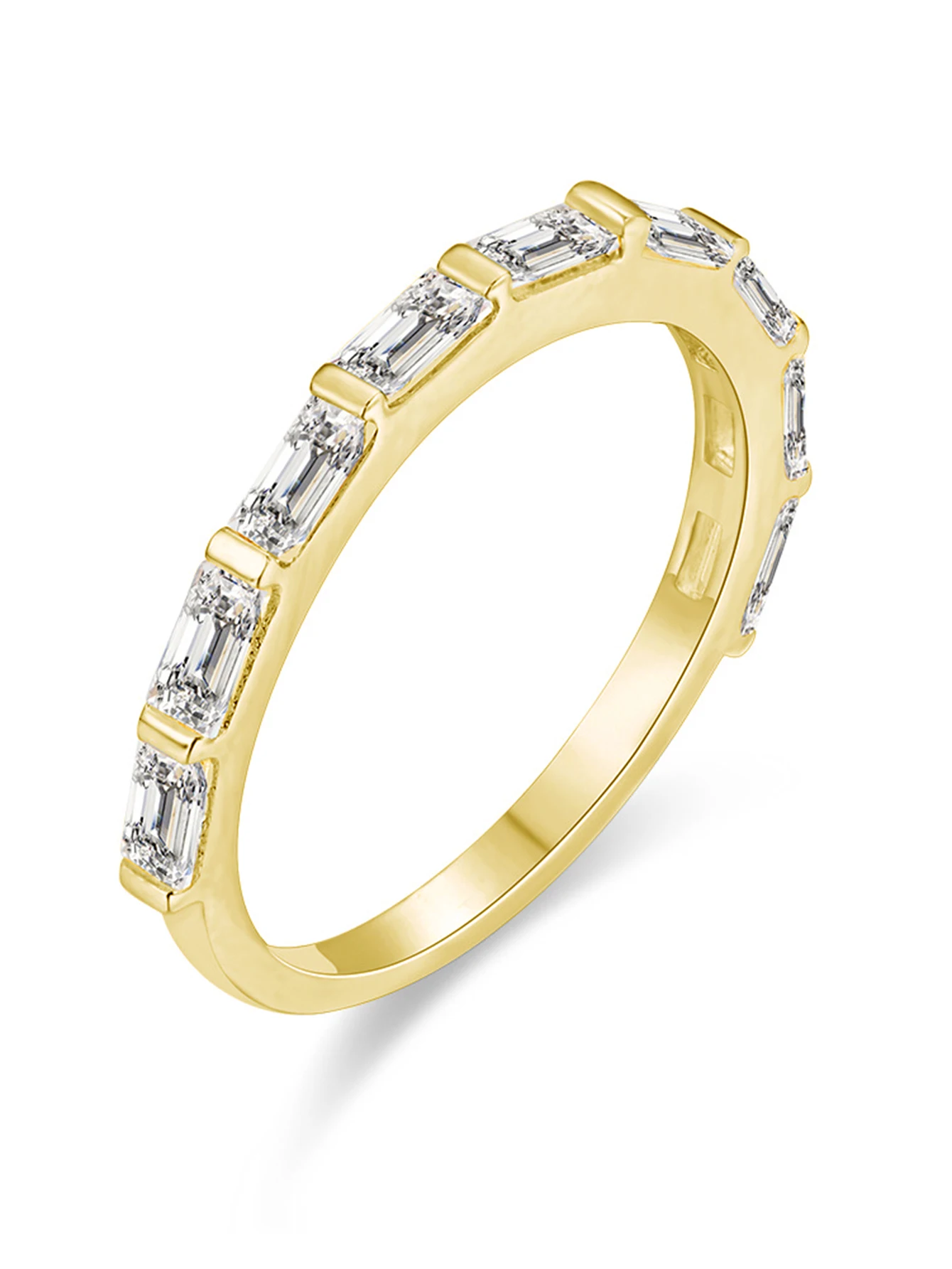 Модное кольцо-багет из стерлингового серебра 925 пробы с покрытием 14 карат, белое кольцо с фианитом, штабелируемое кольцо Half Eternity, оптовая продажа ювелирных изделий
Модное кольцо-багет из стерлингового серебра 925 пробы с покрытием 14 карат, белое кольцо с фианитом, штабелируемое кольцо Half Eternity, оптовая продажа ювелирных изделий