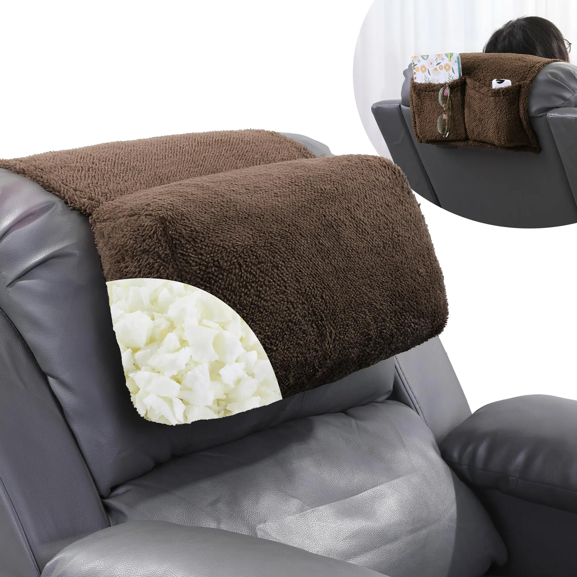 Brown Sherpa Armchair Headrest Cushion With Dual Storage Pockets For Comfortable Neck Support At Home, Office Or On The Go
Brown Sherpa Armchair Headrest Cushion With Dual Storage Pockets For Comfortable Neck Support At Home, Office Or On The Go