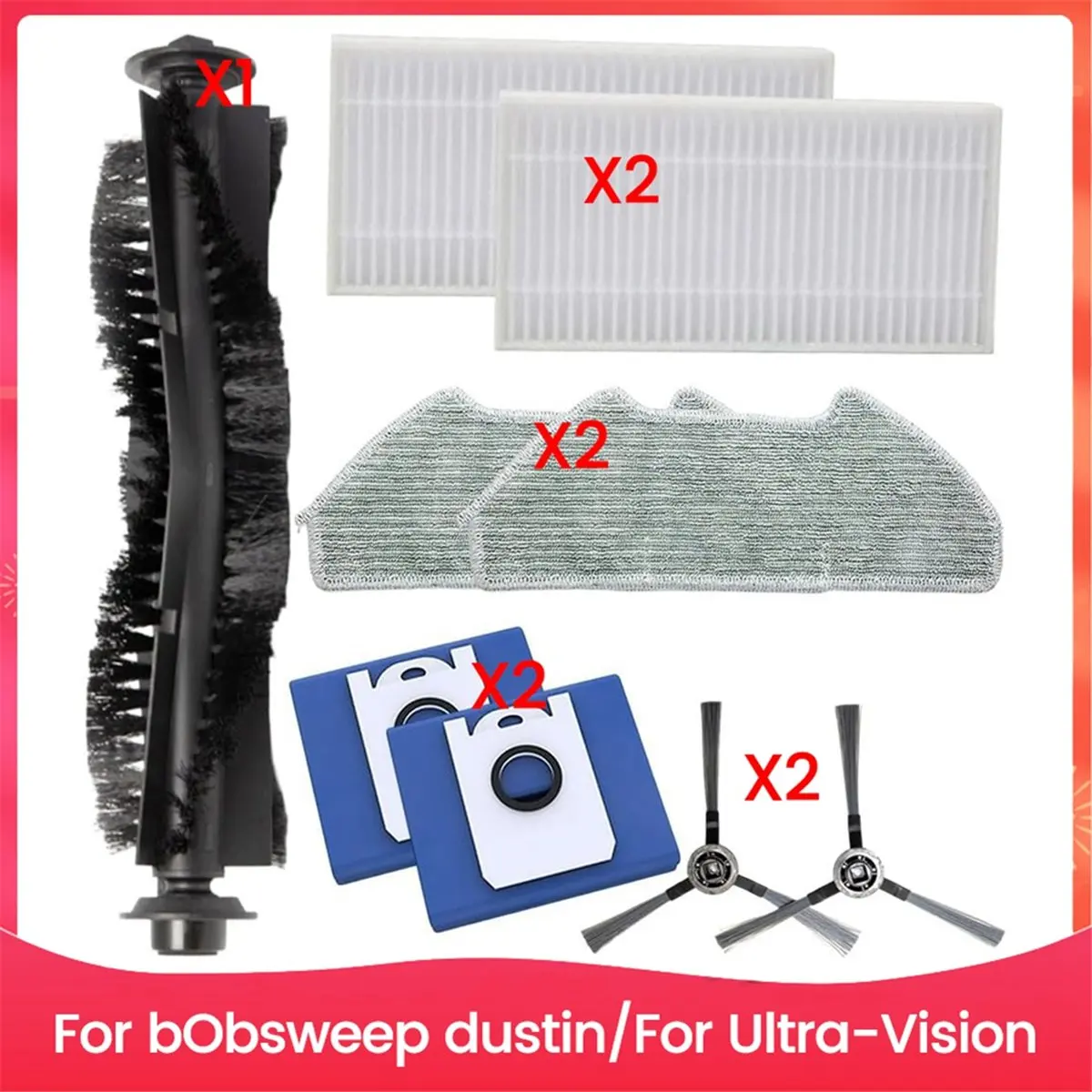 SAF Replacement Parts for BObsweep Dustin/for Ultra-Vision Vacuum Accessories Main Side Brush Filter Mop Cloth Dust Bag
SAF Replacement Parts for BObsweep Dustin/for Ultra-Vision Vacuum Accessories Main Side Brush Filter Mop Cloth Dust Bag