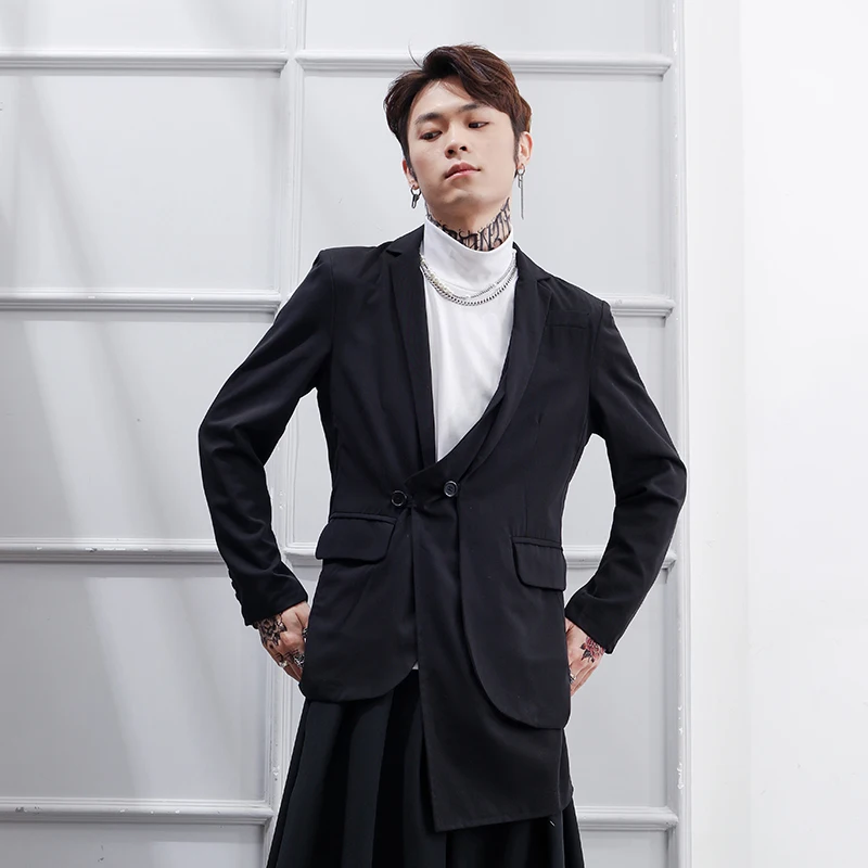 Spring New Men's Business Casual Suit Coats Black Male Personality Irregular Loose Jacket Simple Design Plus Size Overcoat
Spring New Men's Business Casual Suit Coats Black Male Personality Irregular Loose Jacket Simple Design Plus Size Overcoat