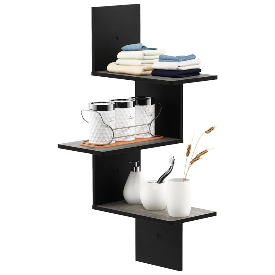 Rossi Modern 3-Tier Wall Floating Corner Shelf French Oak Grey Black
Rossi Modern 3-Tier Wall Floating Corner Shelf French Oak Grey Black