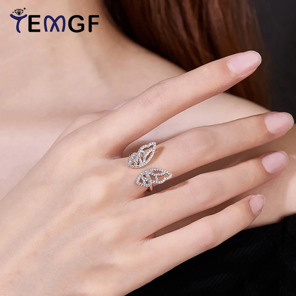 TEMGF Full 1mm Moissanite Ring 925 Sterling Silver Opening Butterfly Ring for Women Fine Jewelry Party Fashion Item With GRA 
TEMGF Full 1mm Moissanite Ring 925 Sterling Silver Opening Butterfly Ring for Women Fine Jewelry Party Fashion Item With GRA