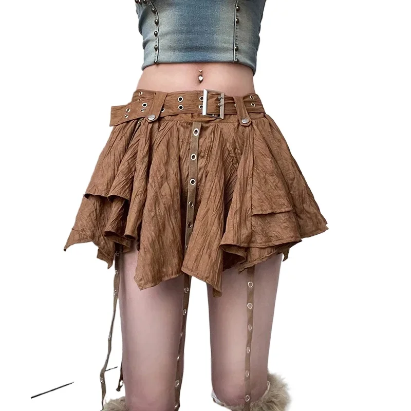 Fashion Y2K Mini Skirt Women Street Sweet Metal Buckle Waistband Low Waist Skirt Spicy Girl Irregular Goth Ribbon Pleated Skort
Fashion Y2K Mini Skirt Women Street Sweet Metal Buckle Waistband Low Waist Skirt Spicy Girl Irregular Goth Ribbon Pleated Skort