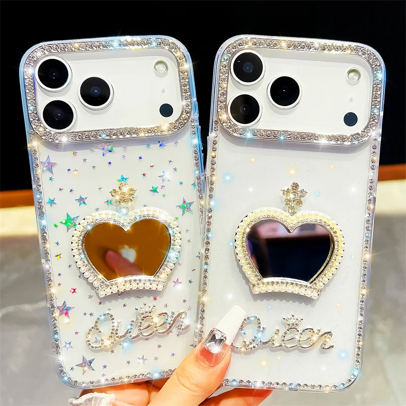 Diamond frame Glitter transparency Phone Case For iphone 17Air 16 Plus 15 14 13 pro max 16e 16promax 15promax 3D crown Mirror
Diamond frame Glitter transparency Phone Case For iphone 17Air 16 Plus 15 14 13 pro max 16e 16promax 15promax 3D crown Mirror