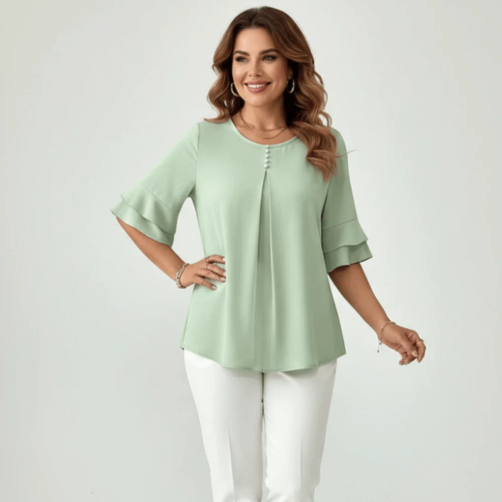 Stylish Elegant Women's Blouse 3 Size 3/4 Flare Sleeve Loose Woman Shirt Breathable Solid Color Summer Blouse Daily Wear
Stylish Elegant Women's Blouse 3 Size 3/4 Flare Sleeve Loose Woman Shirt Breathable Solid Color Summer Blouse Daily Wear