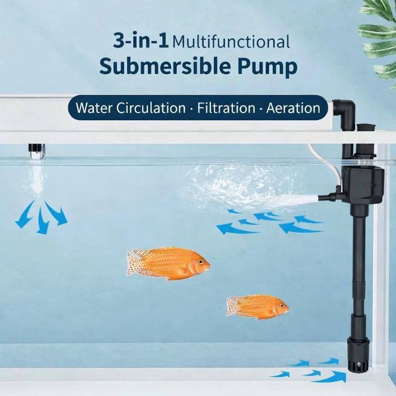 3 in 1 Aquarium Filter Submersible Water Pump Top Filtration Universal Silent Internal Suction Aeration Circulation Fish Tank
3 in 1 Aquarium Filter Submersible Water Pump Top Filtration Universal Silent Internal Suction Aeration Circulation Fish Tank