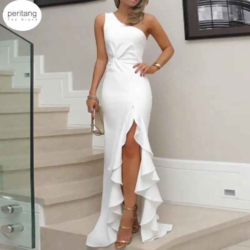 Women High Split Maxi Dresses Sexy One Shoulder Ruffles Long Dress Wedding Elegant Off Shoulder Evening Party Dresses Hot Female
Women High Split Maxi Dresses Sexy One Shoulder Ruffles Long Dress Wedding Elegant Off Shoulder Evening Party Dresses Hot Female