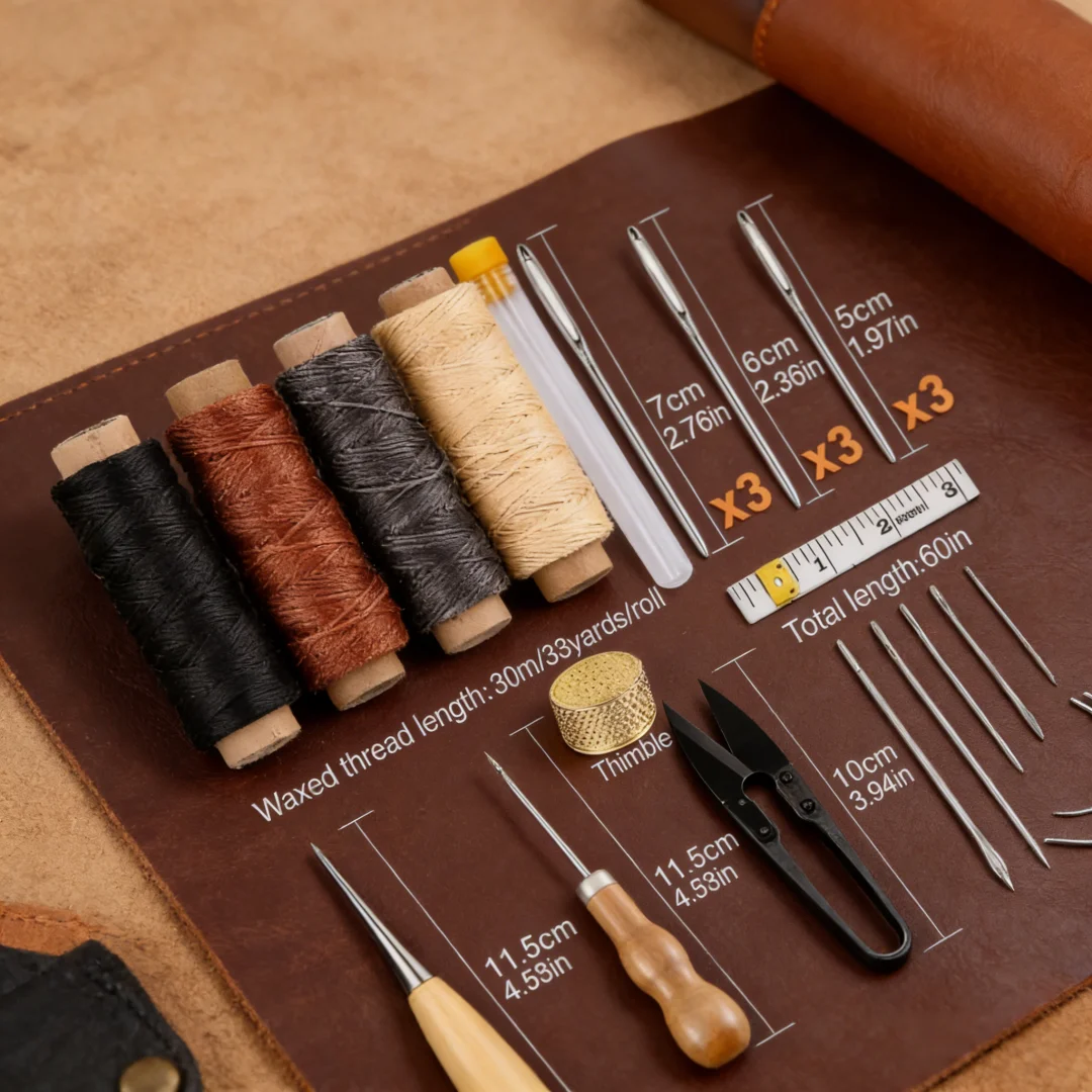 Leather Hand Sewing Repair Polish Kit Leather Craft Tools Kit Stitching Punch Carving Work Groover Set DIY Tool Set
Leather Hand Sewing Repair Polish Kit Leather Craft Tools Kit Stitching Punch Carving Work Groover Set DIY Tool Set