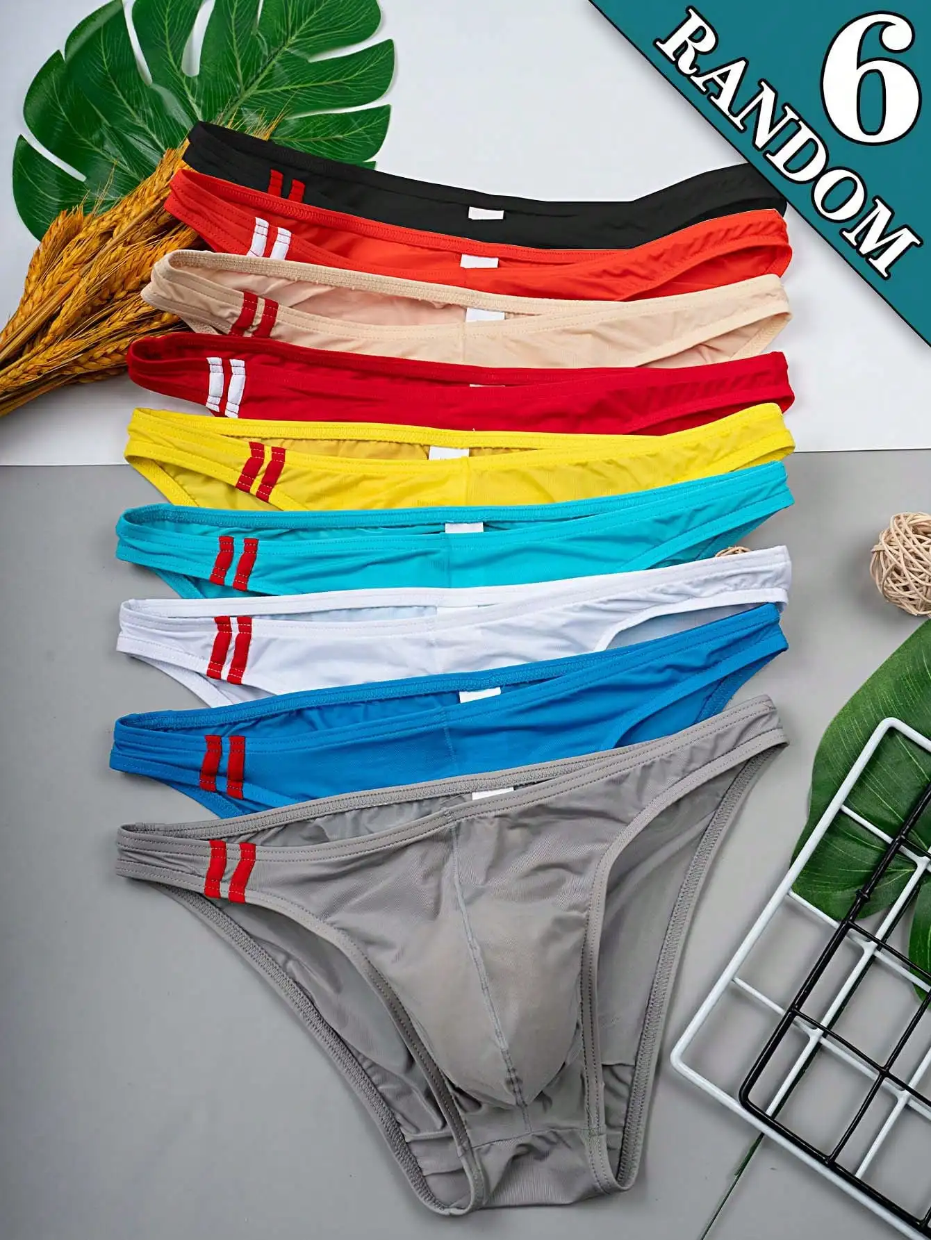 6pcs Men's Triangle Briefs, Solid Color Random Mix, Soft Quick Dry Fabric for Daily Wear
6pcs Men's Triangle Briefs, Solid Color Random Mix, Soft Quick Dry Fabric for Daily Wear