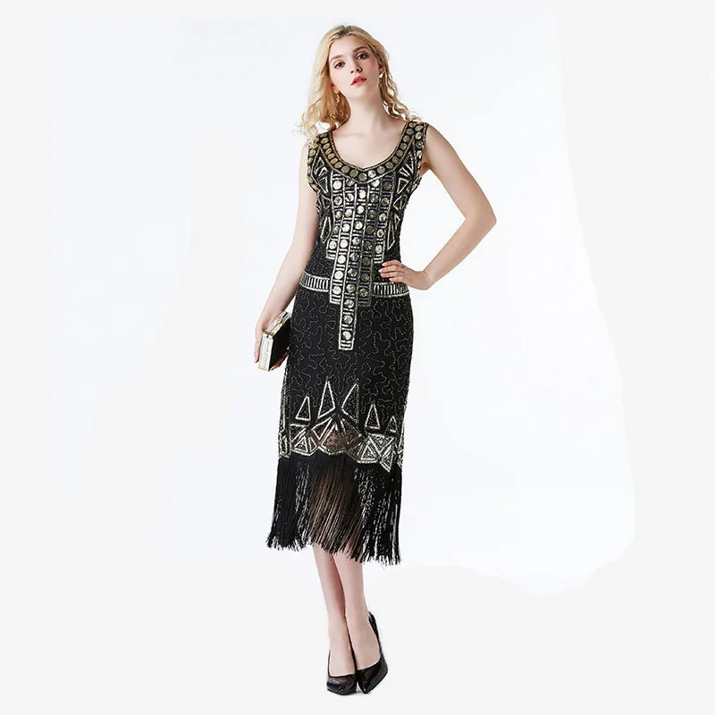 2022 Women Vintage Sleeveless Great Gatsby Dresses Summer Sequin Pattern Costumes Fringe Flapper Party Dress Tassels Outfits
2022 Women Vintage Sleeveless Great Gatsby Dresses Summer Sequin Pattern Costumes Fringe Flapper Party Dress Tassels Outfits