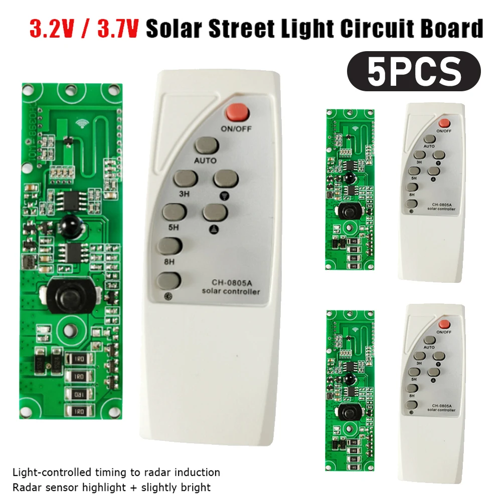5 PCS Solar Street Lamp Controller Circuit Board of PIR Human Body Induction Solar Lamp with Remote Control Function
5 PCS Solar Street Lamp Controller Circuit Board of PIR Human Body Induction Solar Lamp with Remote Control Function
