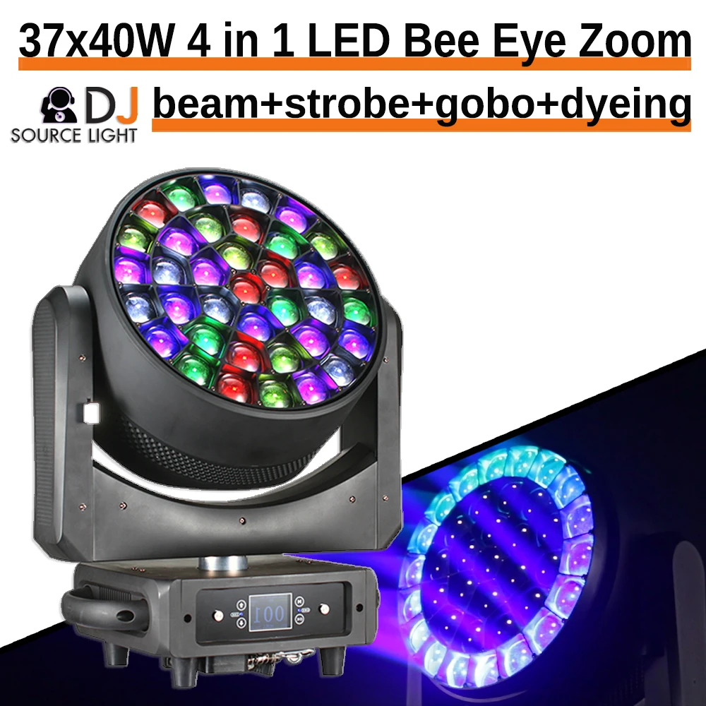 37x40W 4 in1 LED Bee eyes Zoom Moving head dyeing beam strobe Gobo effect Wall wash light infinitely DMX512 for DJ Party stage s
37x40W 4 in1 LED Bee eyes Zoom Moving head dyeing beam strobe Gobo effect Wall wash light infinitely DMX512 for DJ Party stage s