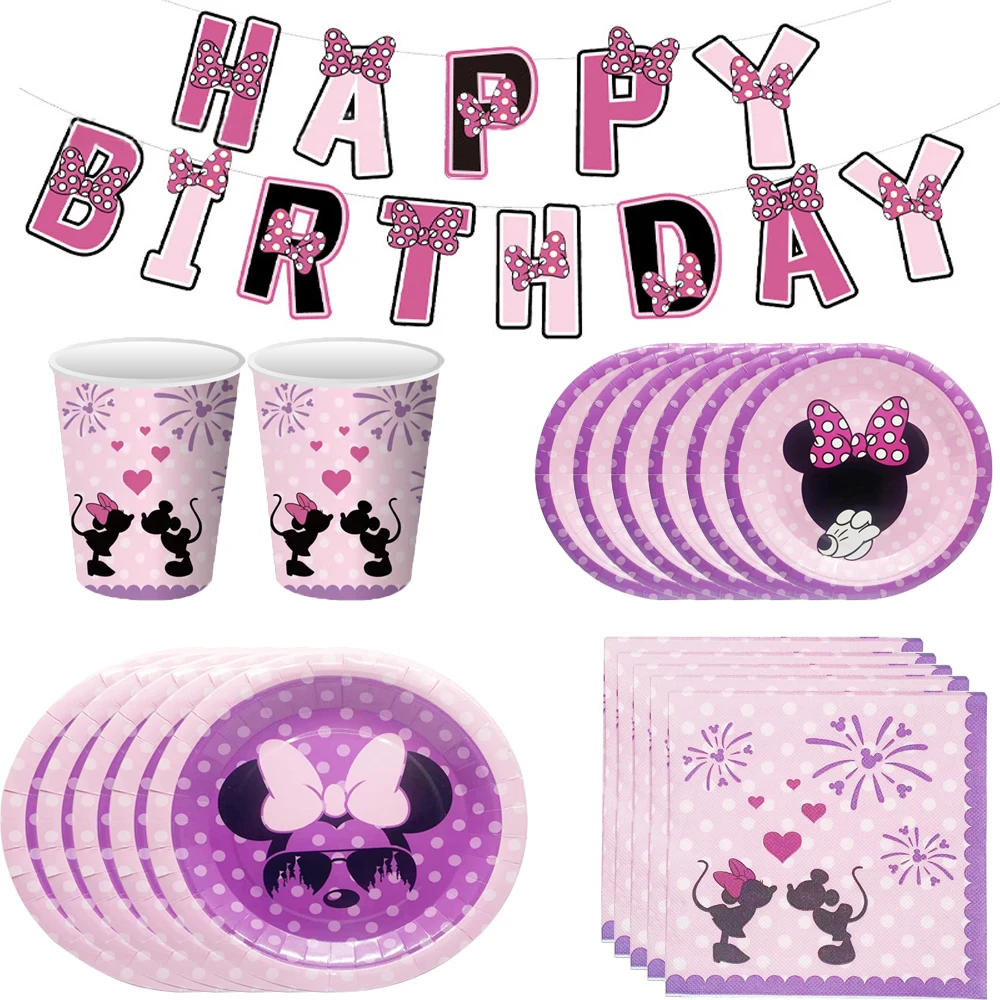 Disney Minnie Mouse baby shower Happy Birthday Party Disposable Tableware Decor Baby Girls' Favorite Party Decoration Series
Disney Minnie Mouse baby shower Happy Birthday Party Disposable Tableware Decor Baby Girls' Favorite Party Decoration Series