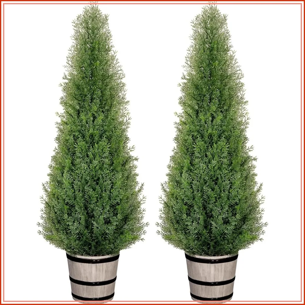 4FT Artificial Cedar Trees Set of 2 Faux Topiary Evergreen Plants with Barrel Planter for Outdoor Indoor Patio Home Decor
4FT Artificial Cedar Trees Set of 2 Faux Topiary Evergreen Plants with Barrel Planter for Outdoor Indoor Patio Home Decor