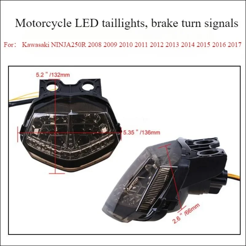 tail lights brake turn signals integrated LED lights Motorcycle for Kawasaki Ninja250R Ninja 250 EX250 2008-2017
tail lights brake turn signals integrated LED lights Motorcycle for Kawasaki Ninja250R Ninja 250 EX250 2008-2017
