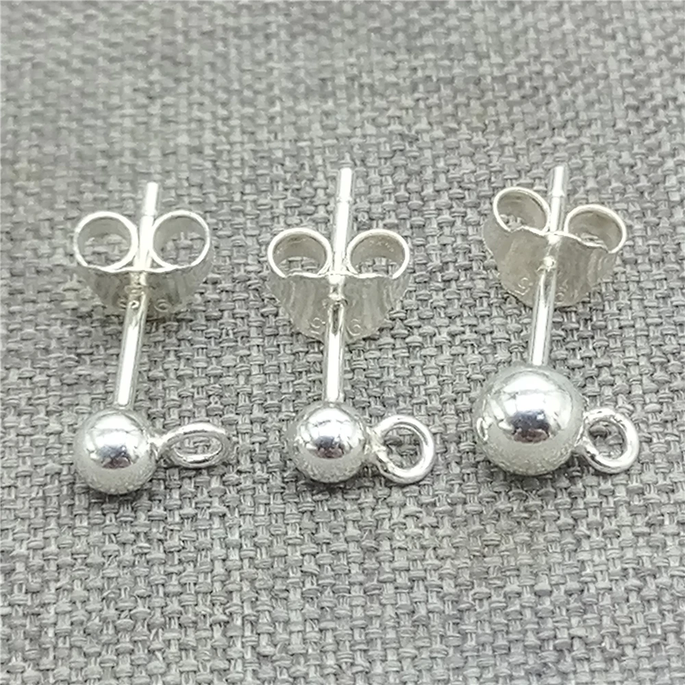 5prs of 925 Sterling Silver Ball Earring Posts w/ Closed Jump Ring Round Bead Ear Stud 3mm 4mm
5prs of 925 Sterling Silver Ball Earring Posts w/ Closed Jump Ring Round Bead Ear Stud 3mm 4mm