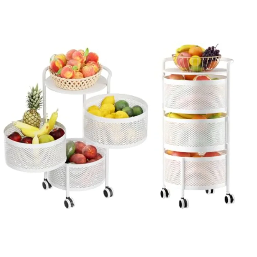 Vegetables Storage Basket Rotating Storage Shelves Basket Carts Rack Organizer Bin on Rolling Wheels in Kitchen Household for F
Vegetables Storage Basket Rotating Storage Shelves Basket Carts Rack Organizer Bin on Rolling Wheels in Kitchen Household for F