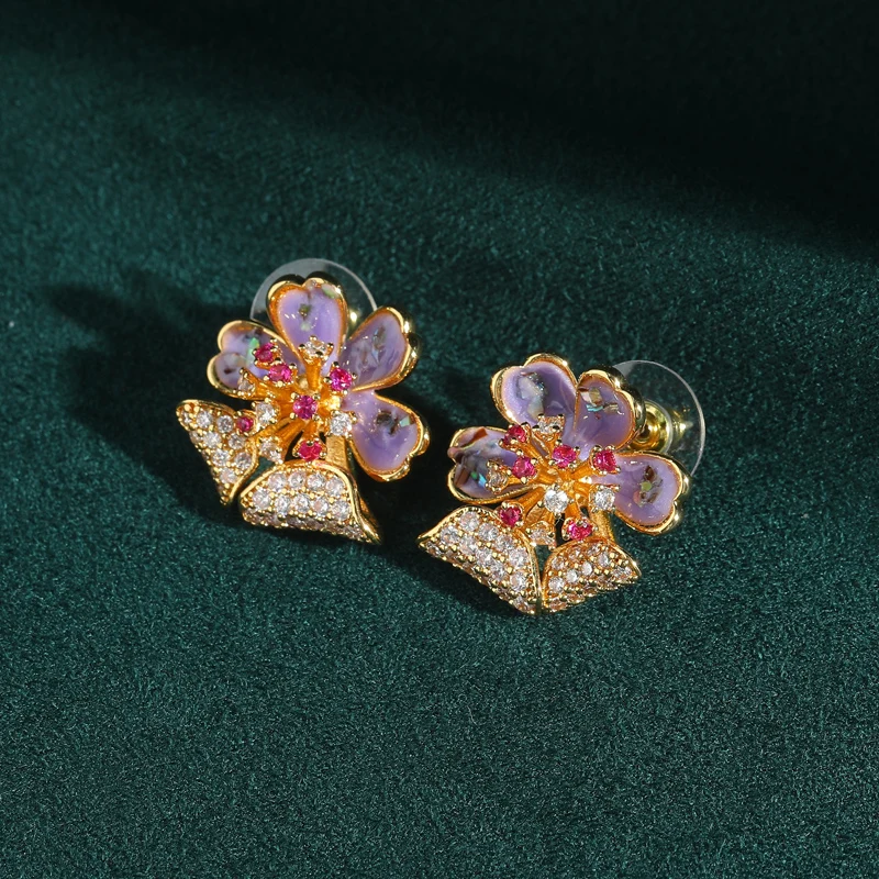 Vintage Purple Flower Stud Earrings And Pink Natural Stone Women High Quality Brand Antique Gold Plated Luxury Jewelry Gift New
Vintage Purple Flower Stud Earrings And Pink Natural Stone Women High Quality Brand Antique Gold Plated Luxury Jewelry Gift New