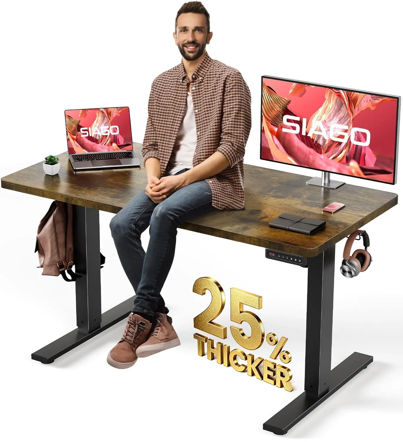 Electric Standing Desk Adjustable - 48 x 24 Inch Sit Stand up Desk with Cable Management - 3 Memory Preset, Customized
Electric Standing Desk Adjustable - 48 x 24 Inch Sit Stand up Desk with Cable Management - 3 Memory Preset, Customized