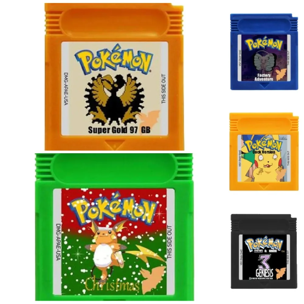 Новая модель игрового картриджа Pokémon GBC, 16-битная карта для видеоигр, черный, белый цвет Genesis, золото, серебро 97, бронза 2 для консоли GBC GBA
Новая модель игрового картриджа Pokémon GBC, 16-битная карта для видеоигр, черный, белый цвет Genesis, золото, серебро 97, бронза 2 для консоли GBC GBA