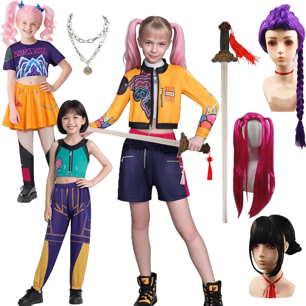 Костюм для косплея «Охотники на демонов» для девочек Rumi на Хэллоуин, персонаж аниме Zoey Mira, модное платье K-Pop, комплект детской сценической одежды
Костюм для косплея «Охотники на демонов» для девочек Rumi на Хэллоуин, персонаж аниме Zoey Mira, модное платье K-Pop, комплект детской сценической одежды