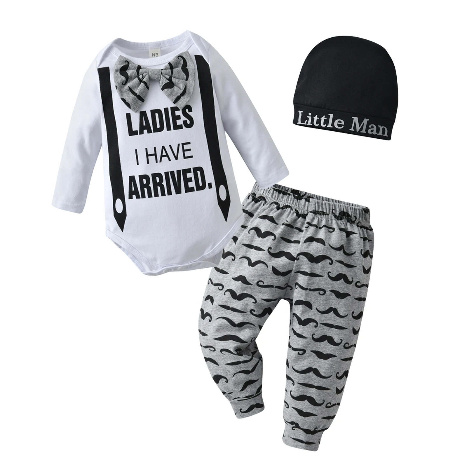 3pcs Baby Boy First Birthday Clothes Set infant Boy Fashion Graphic Bow Tie Romper Pants Newborn Outfits
3pcs Baby Boy First Birthday Clothes Set infant Boy Fashion Graphic Bow Tie Romper Pants Newborn Outfits
