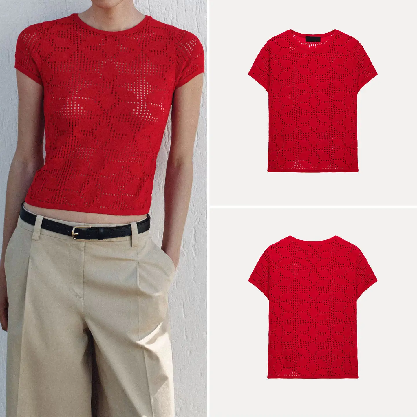 Women's Fashionable Knitted Short Sleeve round Neck Tight Texture Top Summer 2026 ZADATA Standard Fit T-Shirt Striped Pattern
Women's Fashionable Knitted Short Sleeve round Neck Tight Texture Top Summer 2026 ZADATA Standard Fit T-Shirt Striped Pattern