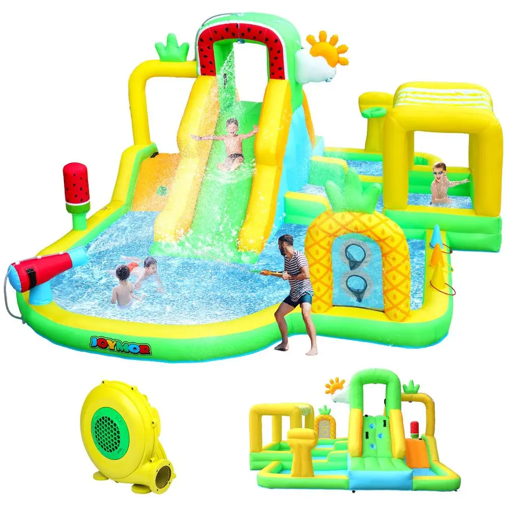 Inflatable Water Slide for KidsFruit Tropical Watermelon amp Pineapple Theme Inflatable Water Park with Shaded Splash Pool, Dua
Inflatable Water Slide for KidsFruit Tropical Watermelon amp Pineapple Theme Inflatable Water Park with Shaded Splash Pool, Dua