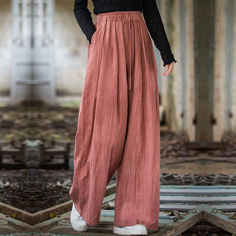 Elegant Women's Cotton Linen Baggy Cargo Pants Vintage Elastic Waist Yoga Trousers Loose Casual Long Wide Leg Oversize Clothes
Elegant Women's Cotton Linen Baggy Cargo Pants Vintage Elastic Waist Yoga Trousers Loose Casual Long Wide Leg Oversize Clothes