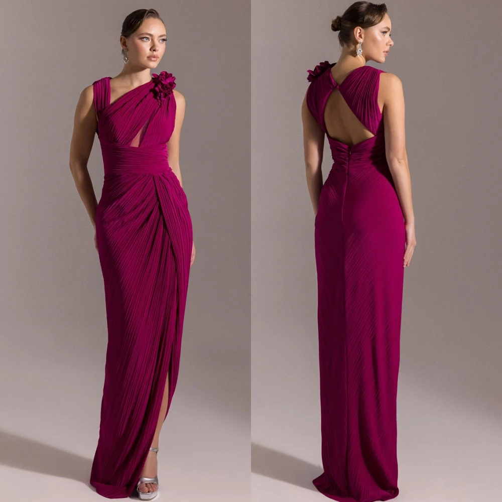 Customized Fashion Chiffon Straight Evening Dress Exquisite Sleeveless Flowers Prom Dress Sexy Backless Special Occasion Gowns
Customized Fashion Chiffon Straight Evening Dress Exquisite Sleeveless Flowers Prom Dress Sexy Backless Special Occasion Gowns