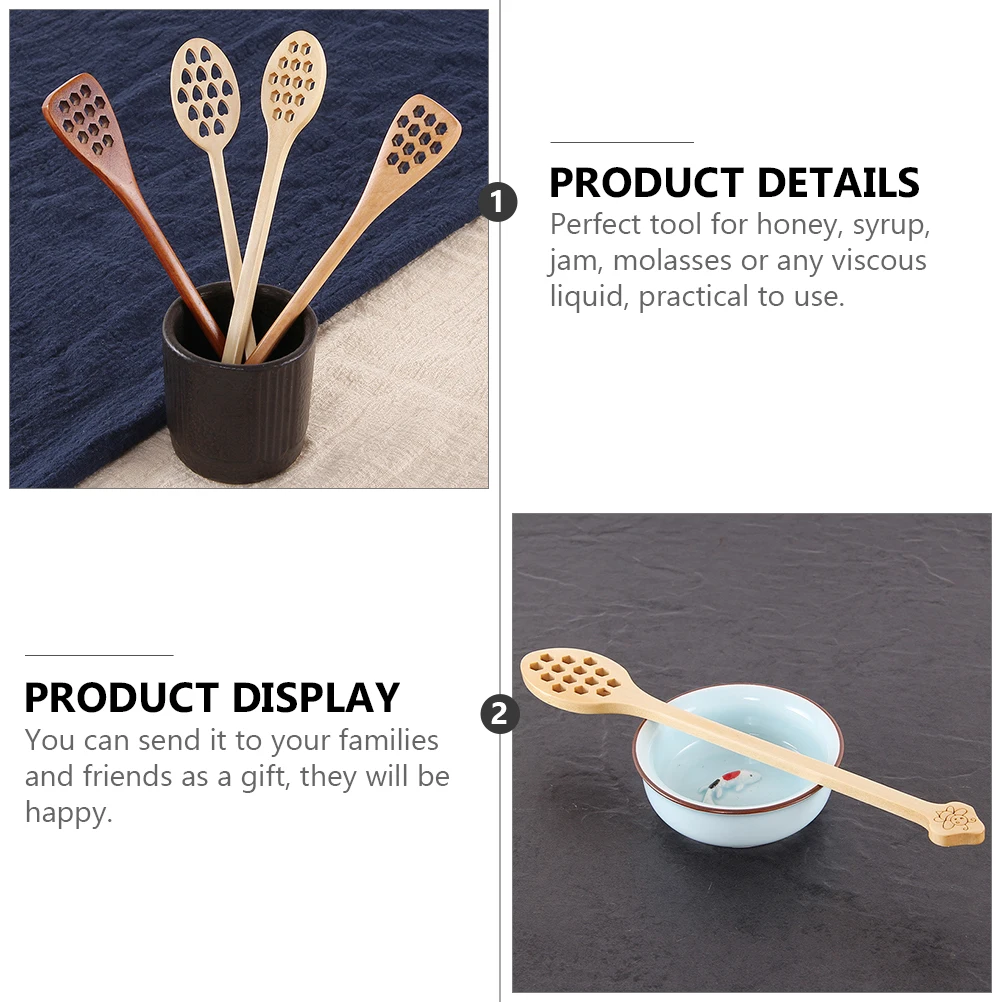 4pcs Wooden Honey Mixing Spoon Stirring Scoop Coffee Syrup Drink Practical Tool Viscous Liquid Jar Distributing Safe Smooth
4pcs Wooden Honey Mixing Spoon Stirring Scoop Coffee Syrup Drink Practical Tool Viscous Liquid Jar Distributing Safe Smooth