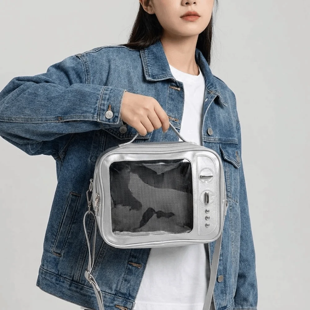 Cute PU TV Model Backpack Large Capacity Lightweight Transparent Layer Ita Bag Hand-held Display Layer Shoulder Bag Lolita
Cute PU TV Model Backpack Large Capacity Lightweight Transparent Layer Ita Bag Hand-held Display Layer Shoulder Bag Lolita