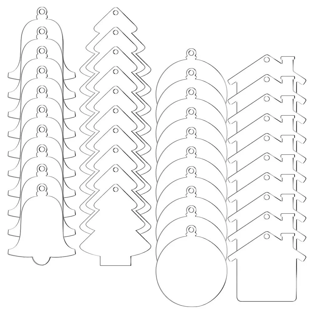 40Set Christmas Tree Acrylic Transparent Ornaments DIY Blank Decorations Clear Hanging Xmas Pendants Party Decor
40Set Christmas Tree Acrylic Transparent Ornaments DIY Blank Decorations Clear Hanging Xmas Pendants Party Decor