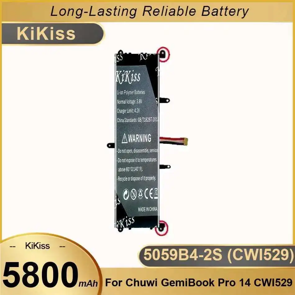 Laptop Battery 5059B4-2S CWI529 10PIN 7Lines NO Frame 5800Mah For Chuwi Gemibook Pro 14 High-Capacity
Laptop Battery 5059B4-2S CWI529 10PIN 7Lines NO Frame 5800Mah For Chuwi Gemibook Pro 14 High-Capacity