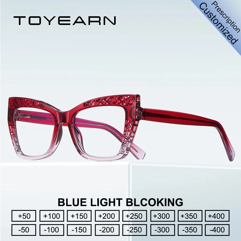 TOYEARN Fashion Hollowed Optical Eyeglasses Frame Cat Eye Reading Glasses Women Blue Light Blocking Myopia Custom Prescription 
TOYEARN Fashion Hollowed Optical Eyeglasses Frame Cat Eye Reading Glasses Women Blue Light Blocking Myopia Custom Prescription