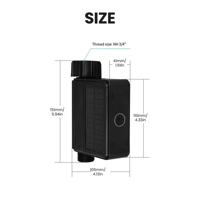 Tuya Smart Home Wifi Timed Irrigation Water Valve IP65 Waterproof With Brass Inlet Solar Powered Irrigator US Interface
Tuya Smart Home Wifi Timed Irrigation Water Valve IP65 Waterproof With Brass Inlet Solar Powered Irrigator US Interface