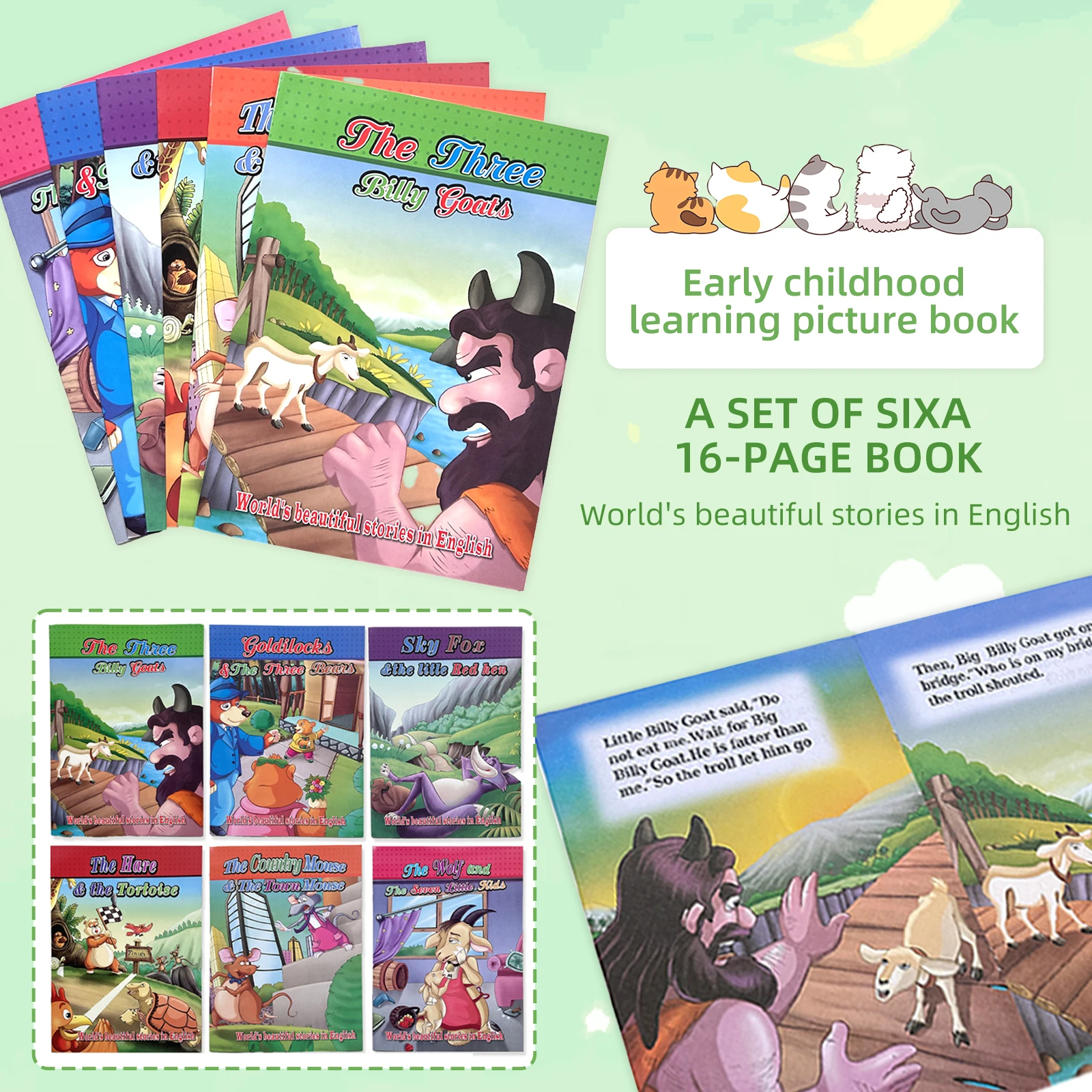 Kids English Fairy Tale Picture Books Set, 6 Classic Storybooks for Early Childhood Education, Bedtime Reading Books, Preschool
Kids English Fairy Tale Picture Books Set, 6 Classic Storybooks for Early Childhood Education, Bedtime Reading Books, Preschool