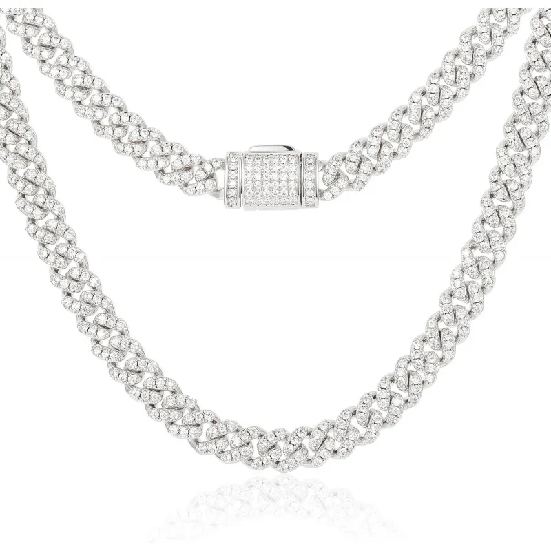 Ucciyo VVSI Link Chain 925 Sterling Silver 5.3-11.8 Ct Miami Cuban Necklace 10MM/8MM/6MM Iced Out Moissanite Ch
Ucciyo VVSI Link Chain 925 Sterling Silver 5.3-11.8 Ct Miami Cuban Necklace 10MM/8MM/6MM Iced Out Moissanite Ch